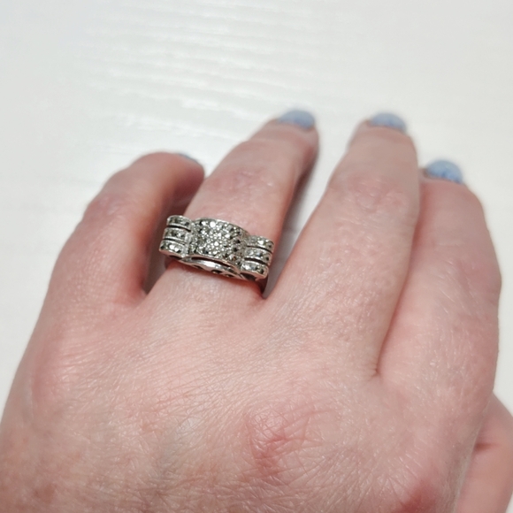 Art Deco German 935 Silver Marcasite Cocktail Ring Size 7 - Picture 17 of 17